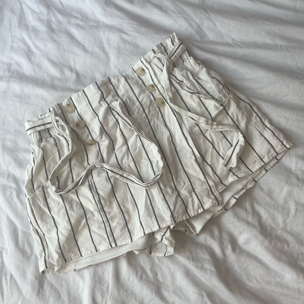 ⚡️FAVLUX Lined Paper Bag Skort Nautical Shorts Button Skirt with Pockets | Large